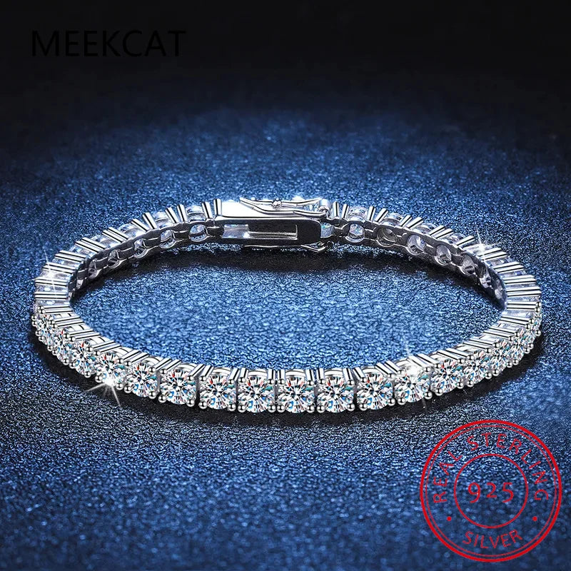3MM VVS Moissanite Tennis Solid S925 Bracelet
