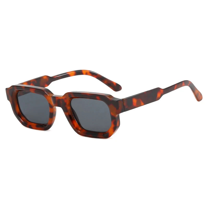Vintage Rectangle Frame Retro Luxury Brand Design Sunglasses