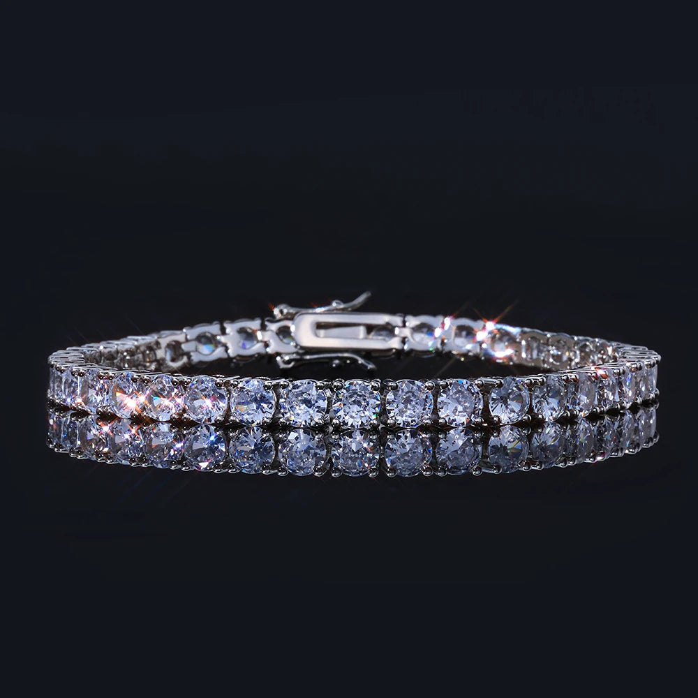 925 VVS Moissanite Star Chain Iced Out Tennis Cross Bracelet Sterling Silver with GRA Certification