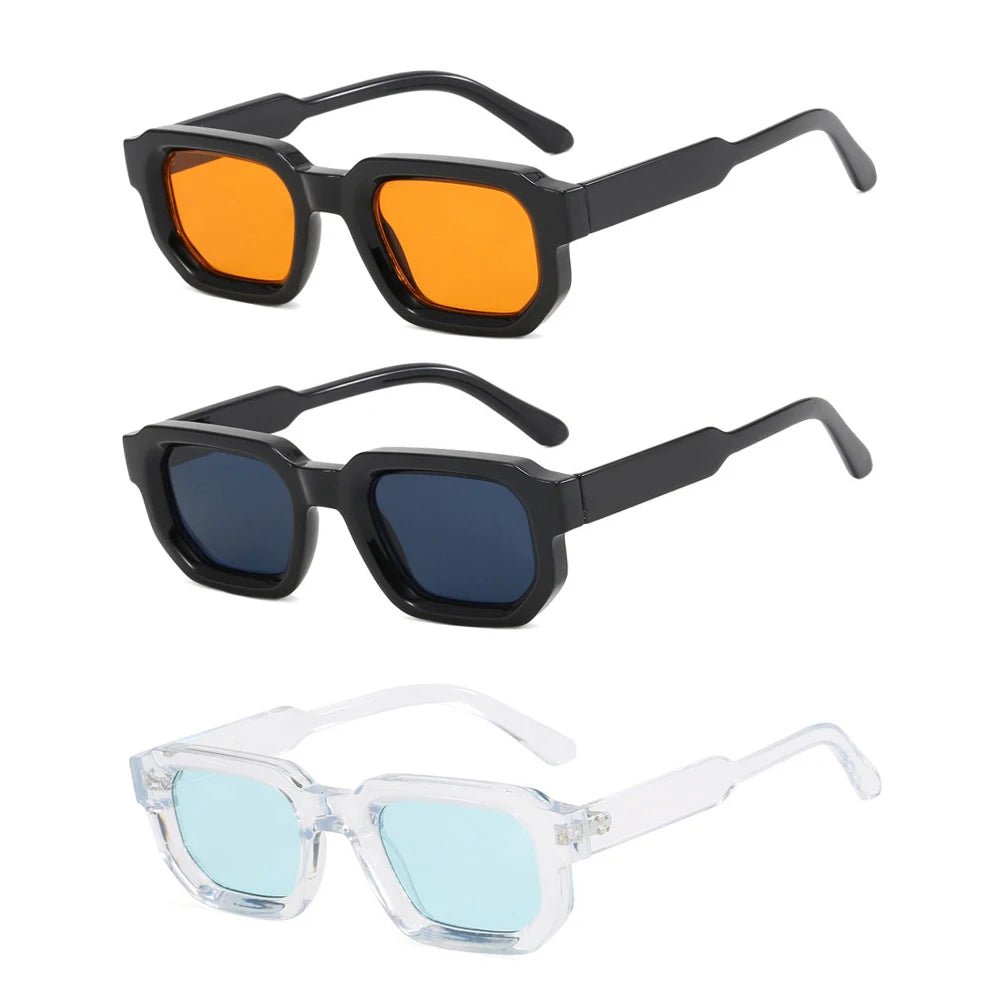 Vintage Rectangle Frame Retro Luxury Brand Design Sunglasses