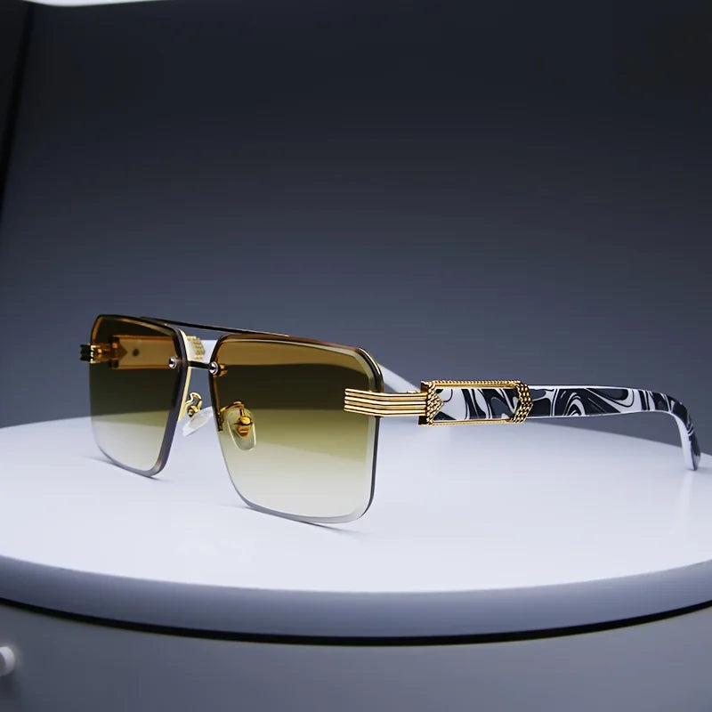 Classic Small Square Rimless Sunglasses Unisex Sunglasses