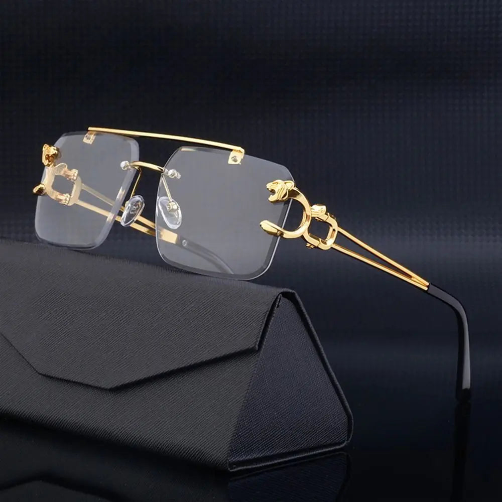 Rimless Square Luxury Designer Retro Sunglasses