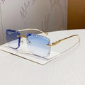 Fashion Luxury Brand Designer Sunglasses Rimless Vintage Elegant Unisex Sunglasses