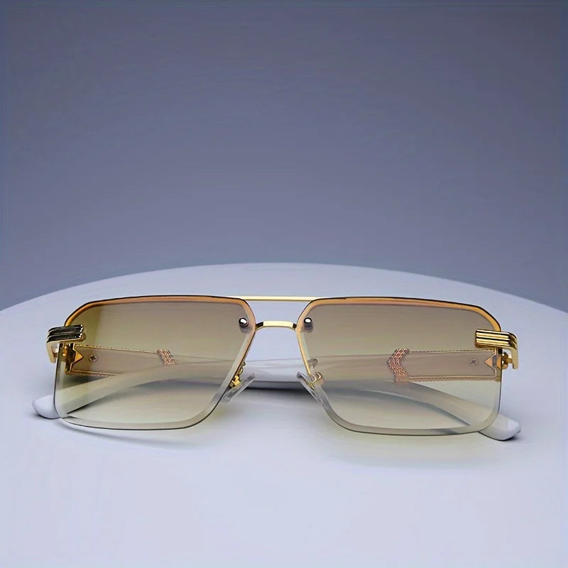 Classic Small Square Rimless Sunglasses Unisex Sunglasses
