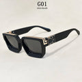 Square Sunglass Vintage Sunglasses Silver Retro Fashion Men Women Glasses