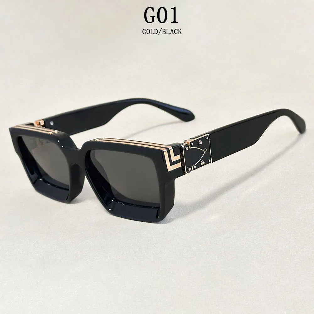 Square Sunglass Vintage Sunglasses Silver Retro Fashion Men Women Glasses