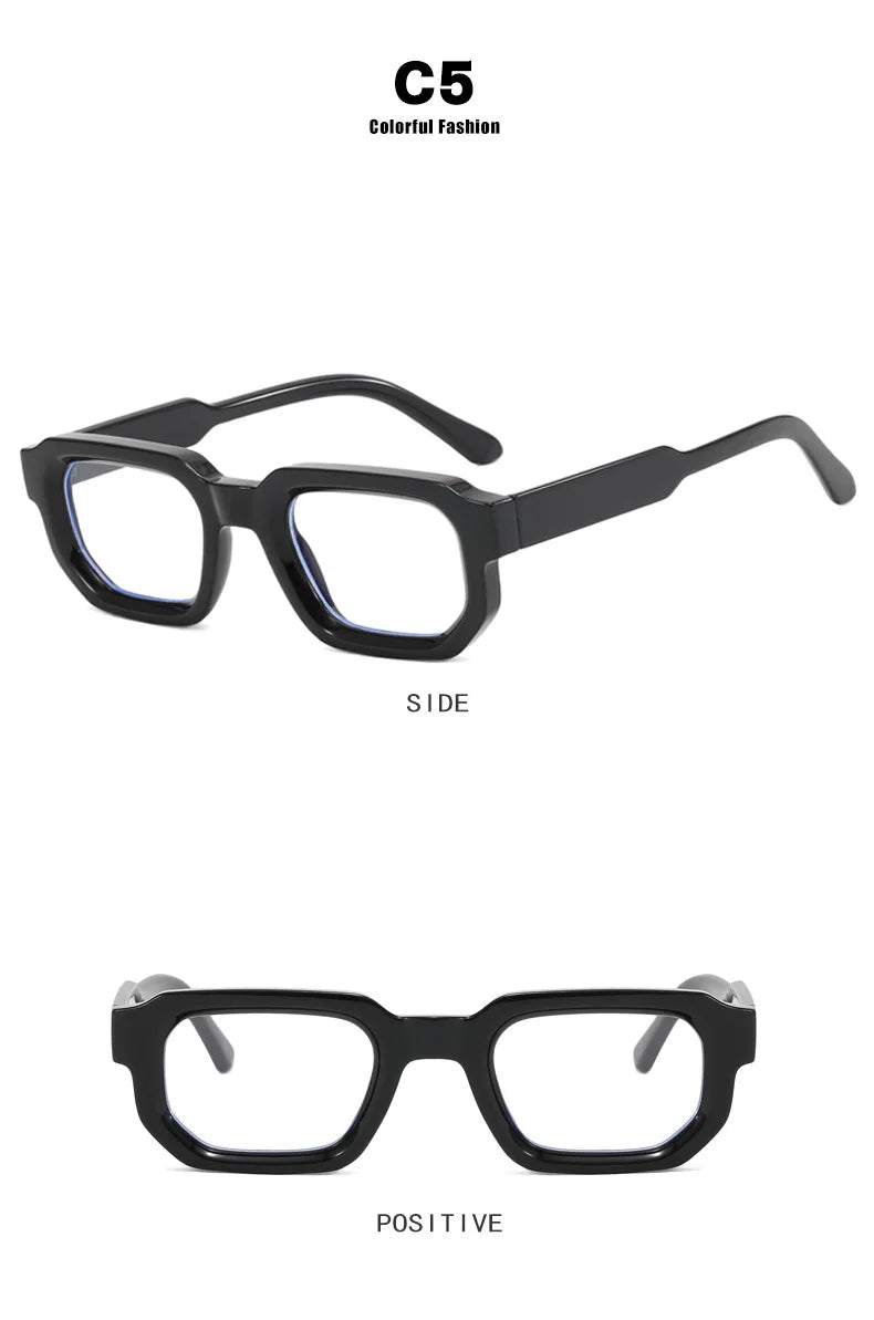 Vintage Rectangle Frame Retro Luxury Brand Design Sunglasses