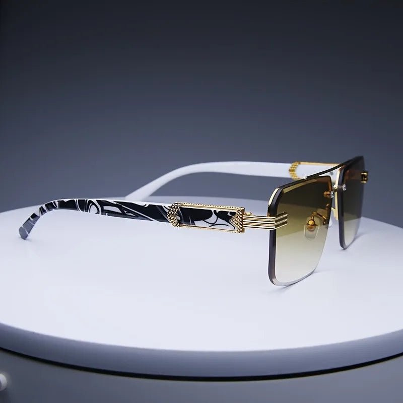 Classic Small Square Rimless Sunglasses Unisex Sunglasses