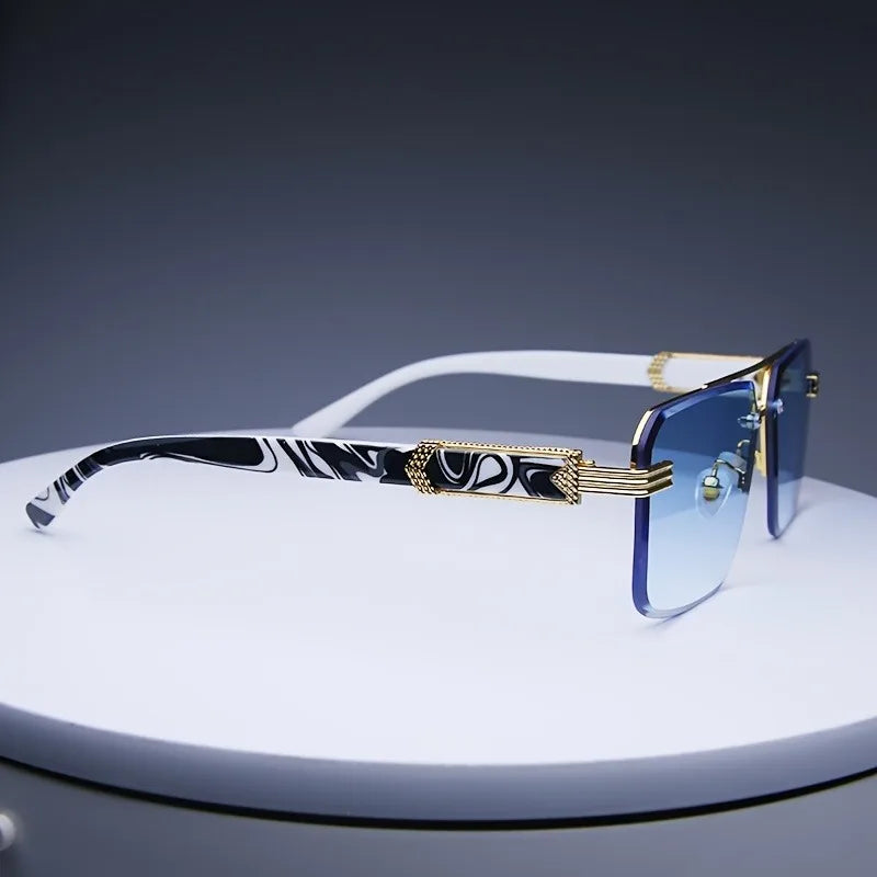Classic Small Square Rimless Sunglasses Unisex Sunglasses