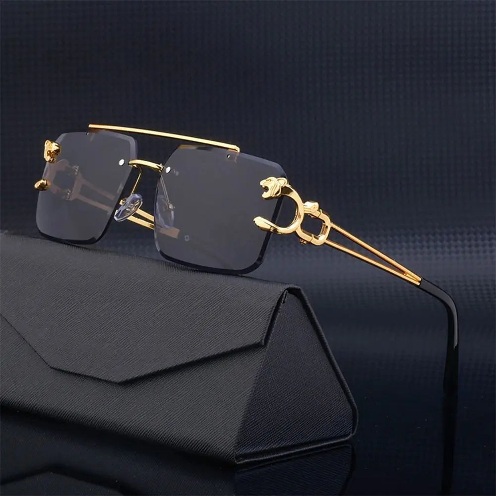 Rimless Square Luxury Designer Retro Sunglasses