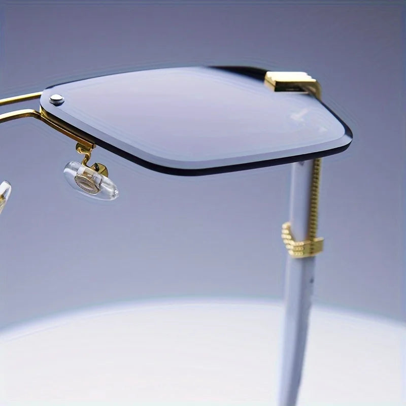 Classic Small Square Rimless Sunglasses Unisex Sunglasses