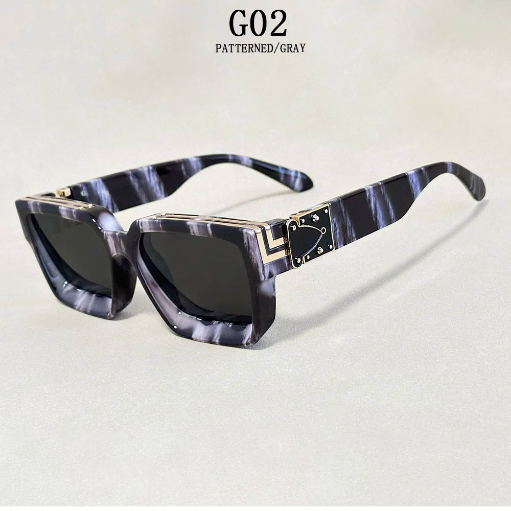 Square Sunglass Vintage Sunglasses Silver Retro Fashion Men Women Glasses