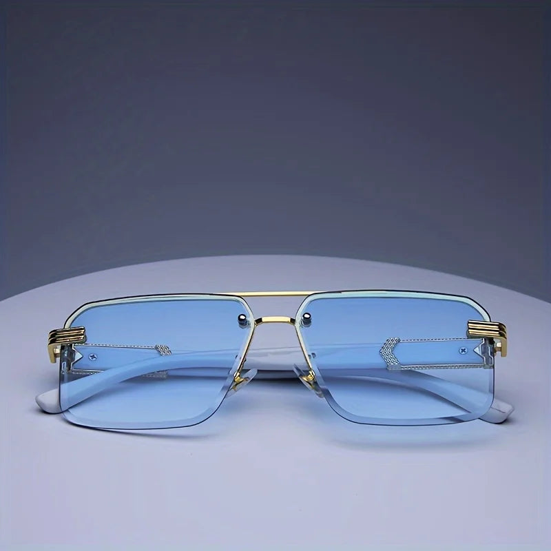 Classic Small Square Rimless Sunglasses Unisex Sunglasses