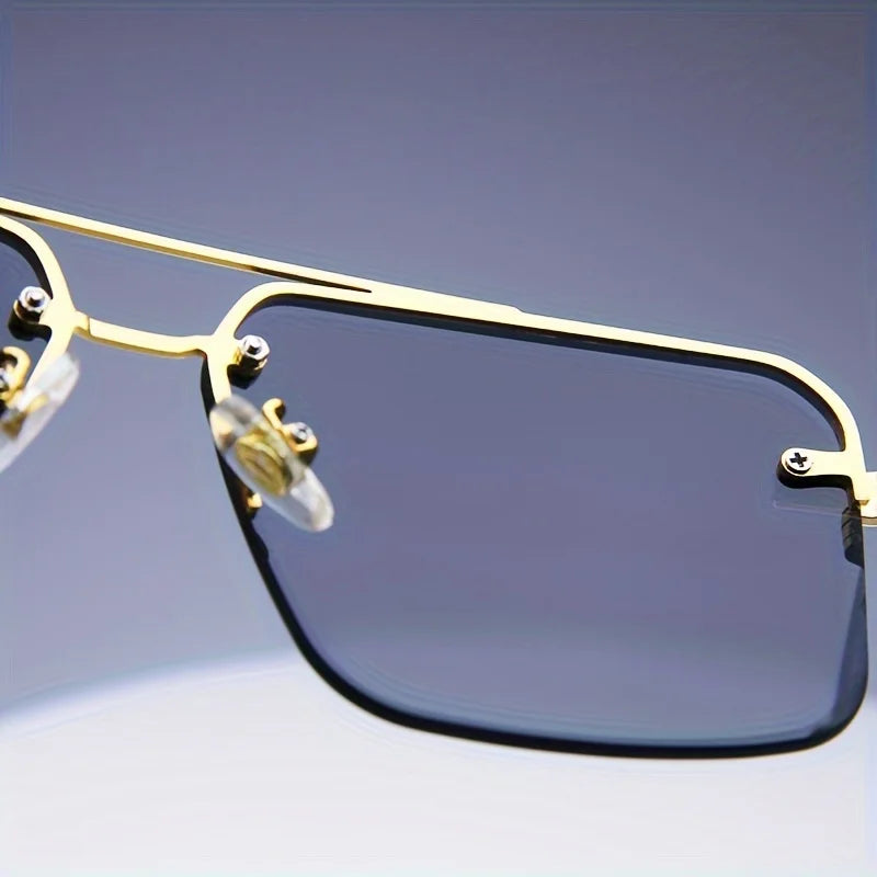 Classic Small Square Rimless Sunglasses Unisex Sunglasses