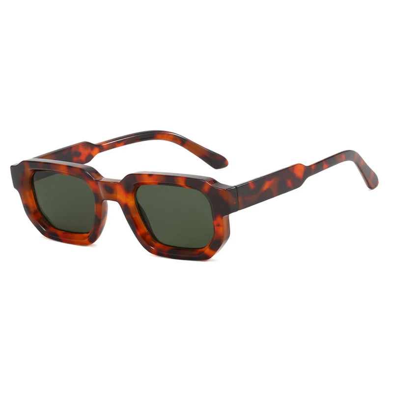 Vintage Rectangle Frame Retro Luxury Brand Design Sunglasses