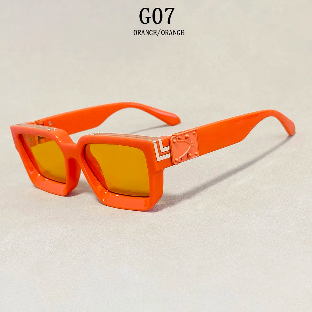 Square Sunglass Vintage Sunglasses Silver Retro Fashion Men Women Glasses