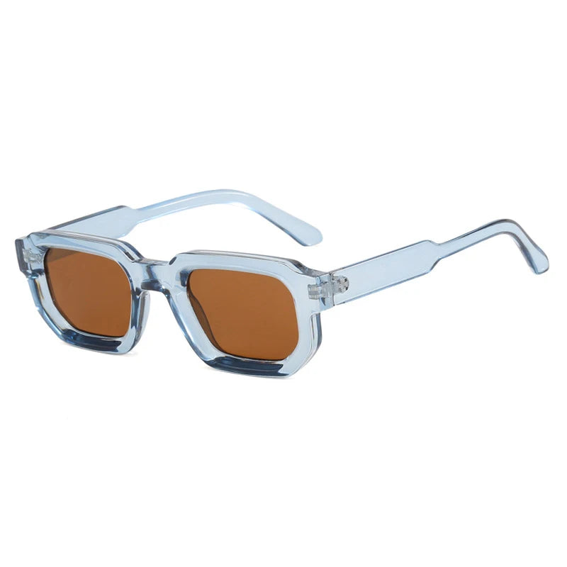 Vintage Rectangle Frame Retro Luxury Brand Design Sunglasses