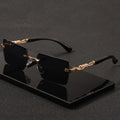 Rimless Sunglasses Rectangle Unisex Shades Small Square Sun Glasses