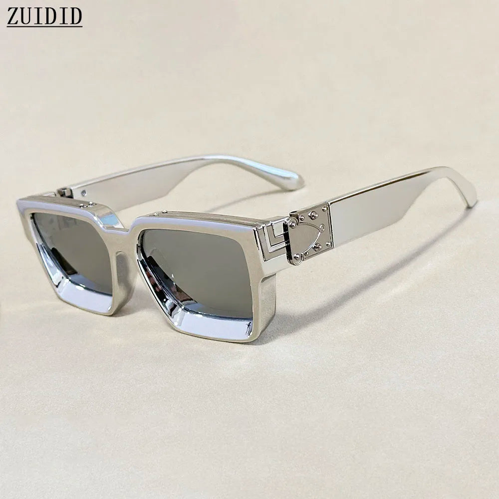 Square Sunglass Vintage Sunglasses Silver Retro Fashion Men Women Glasses