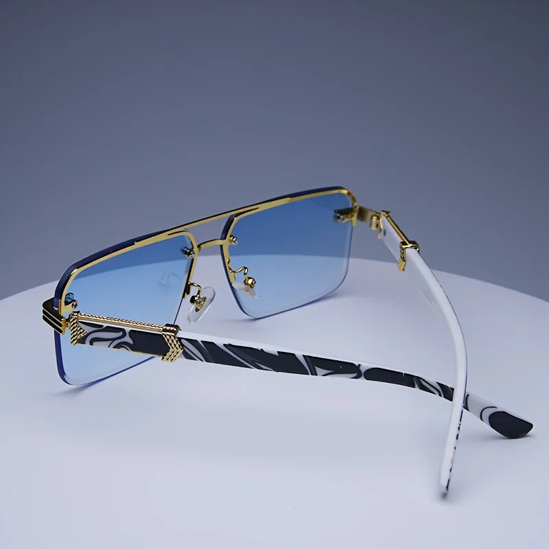 Classic Small Square Rimless Sunglasses Unisex Sunglasses