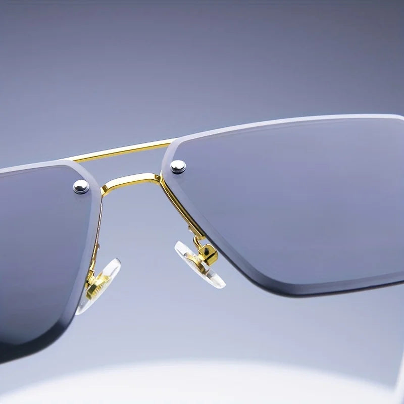 Classic Small Square Rimless Sunglasses Unisex Sunglasses