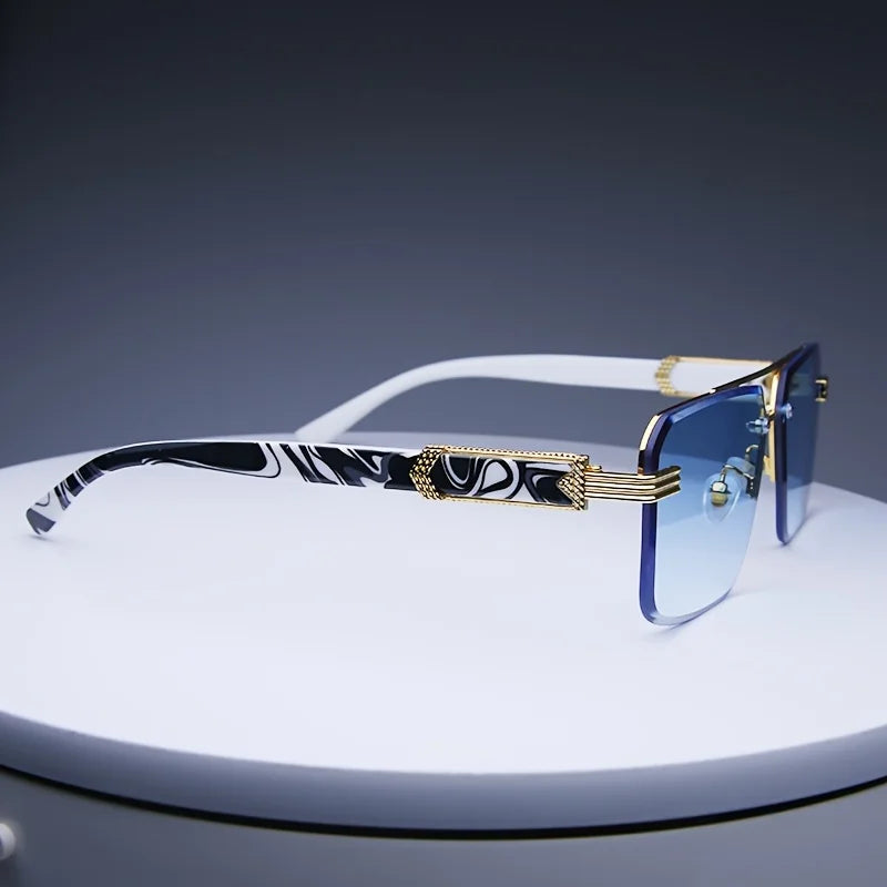 Classic Small Square Rimless Sunglasses Unisex Sunglasses