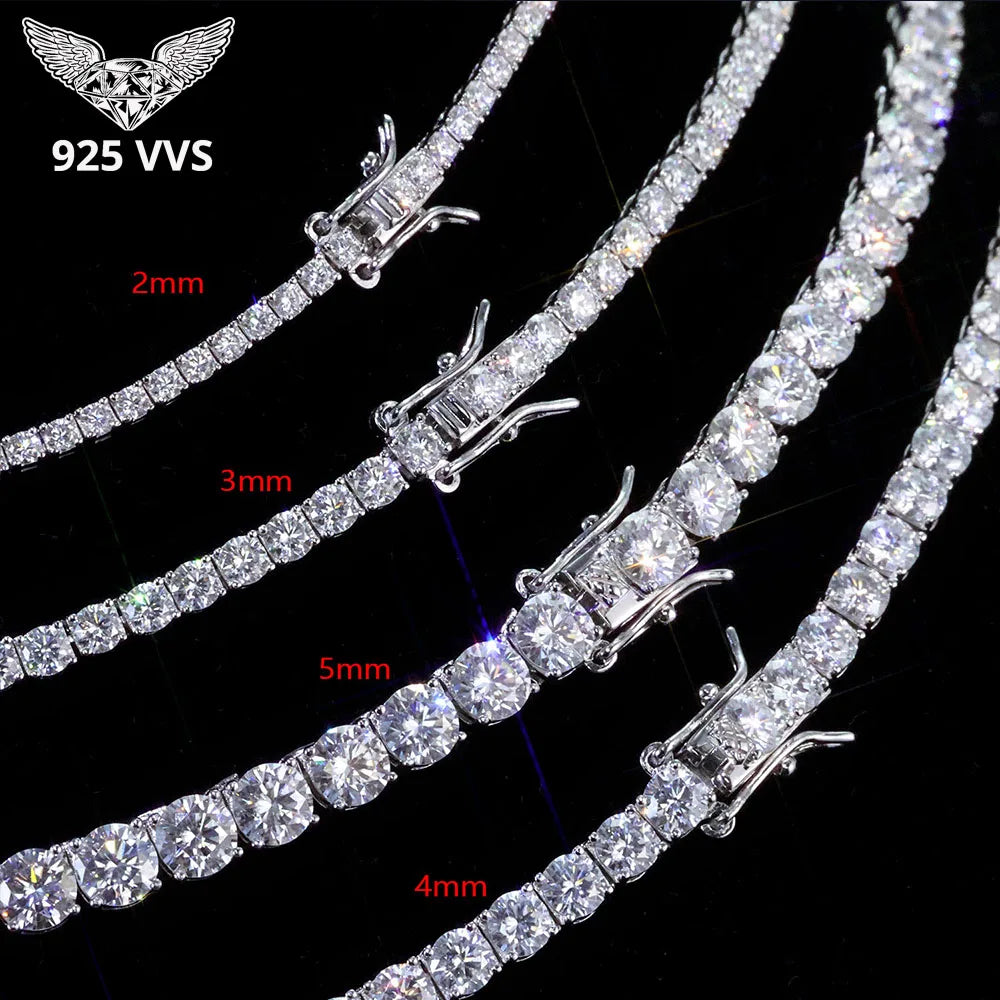 925 VVS Moissanite Star Chain Iced Out Tennis Cross Bracelet Sterling Silver with GRA Certification