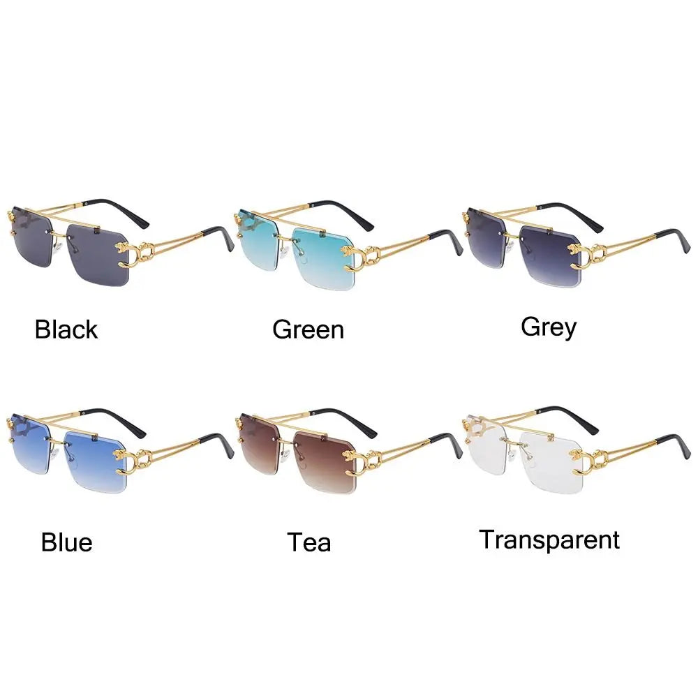 Rimless Square Luxury Designer Retro Sunglasses