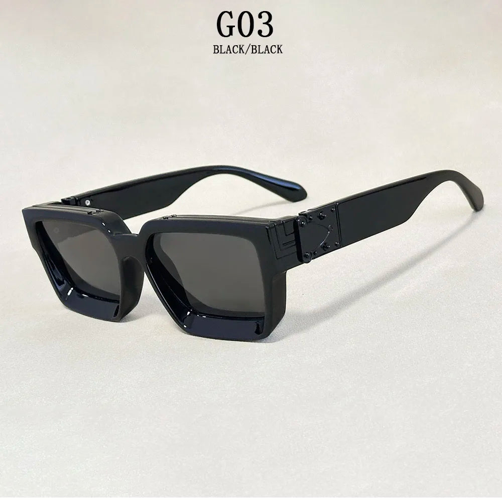Square Sunglass Vintage Sunglasses Silver Retro Fashion Men Women Glasses