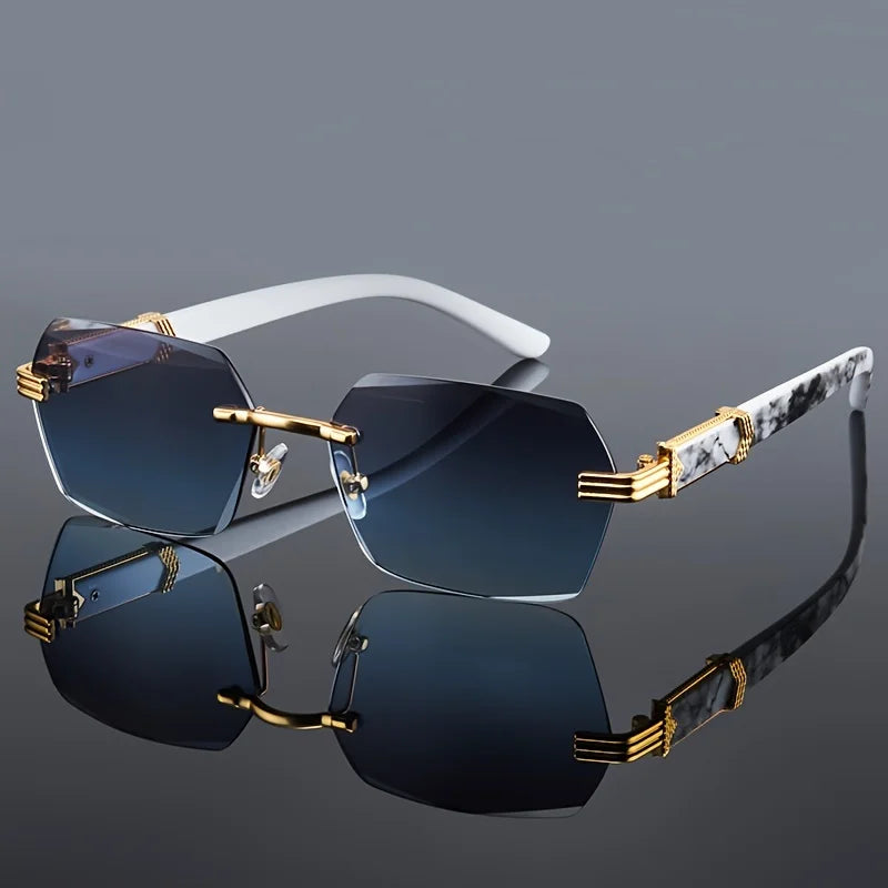 Classic Small Square Rimless Sunglasses Unisex Sunglasses