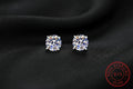 EF VVS1 Round Cut Moissanite 18K 925 Silver Stud Earring