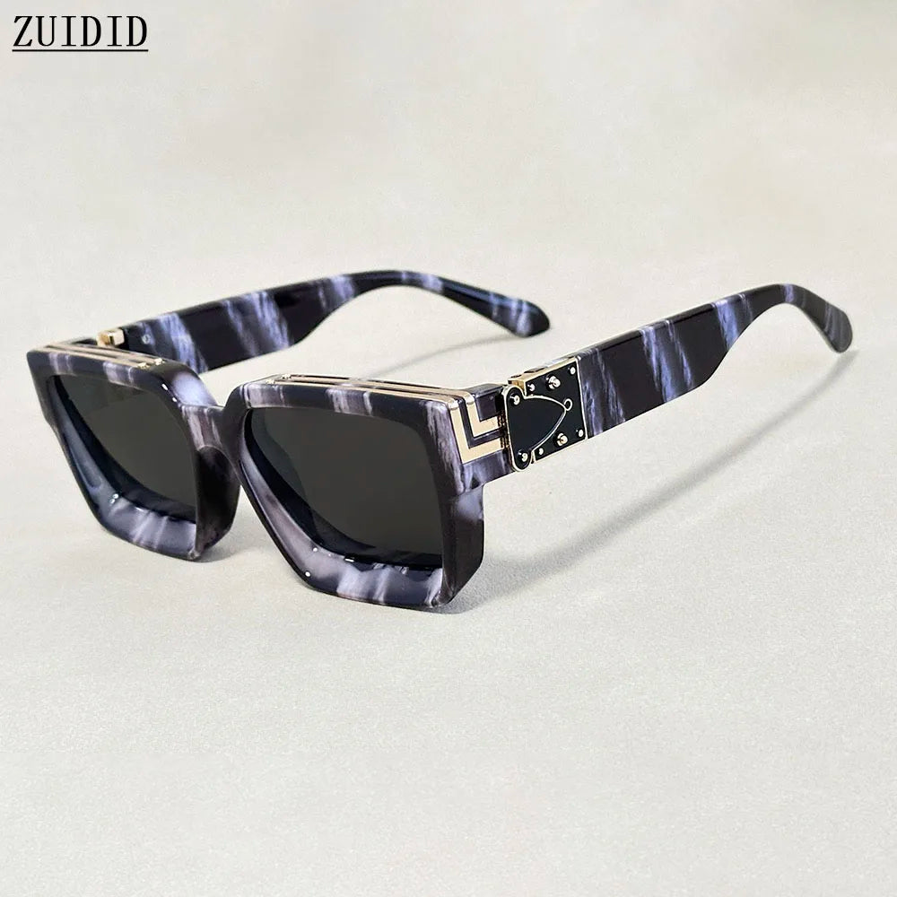 Square Sunglass Vintage Sunglasses Silver Retro Fashion Men Women Glasses