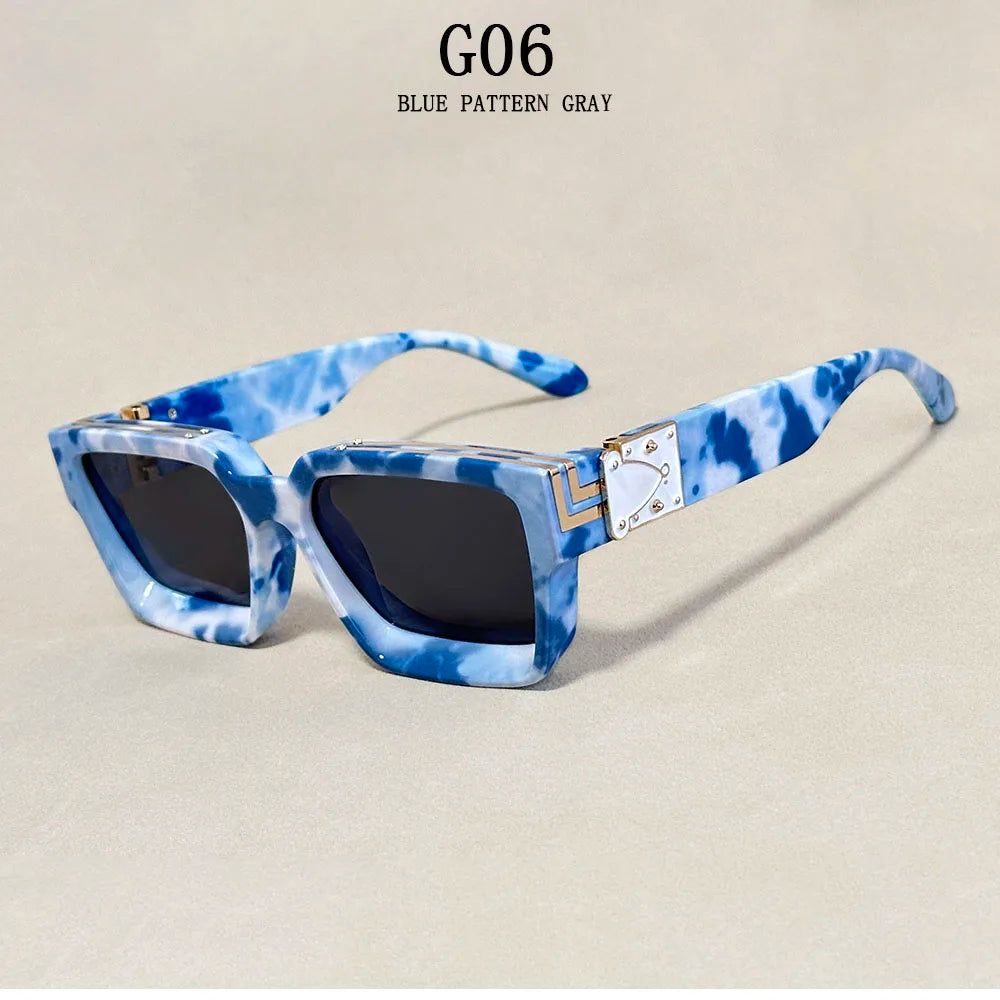 Square Sunglass Vintage Sunglasses Silver Retro Fashion Men Women Glasses