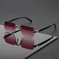 Rimless Sunglasses Rectangle Fashion Small Square Sunglasses