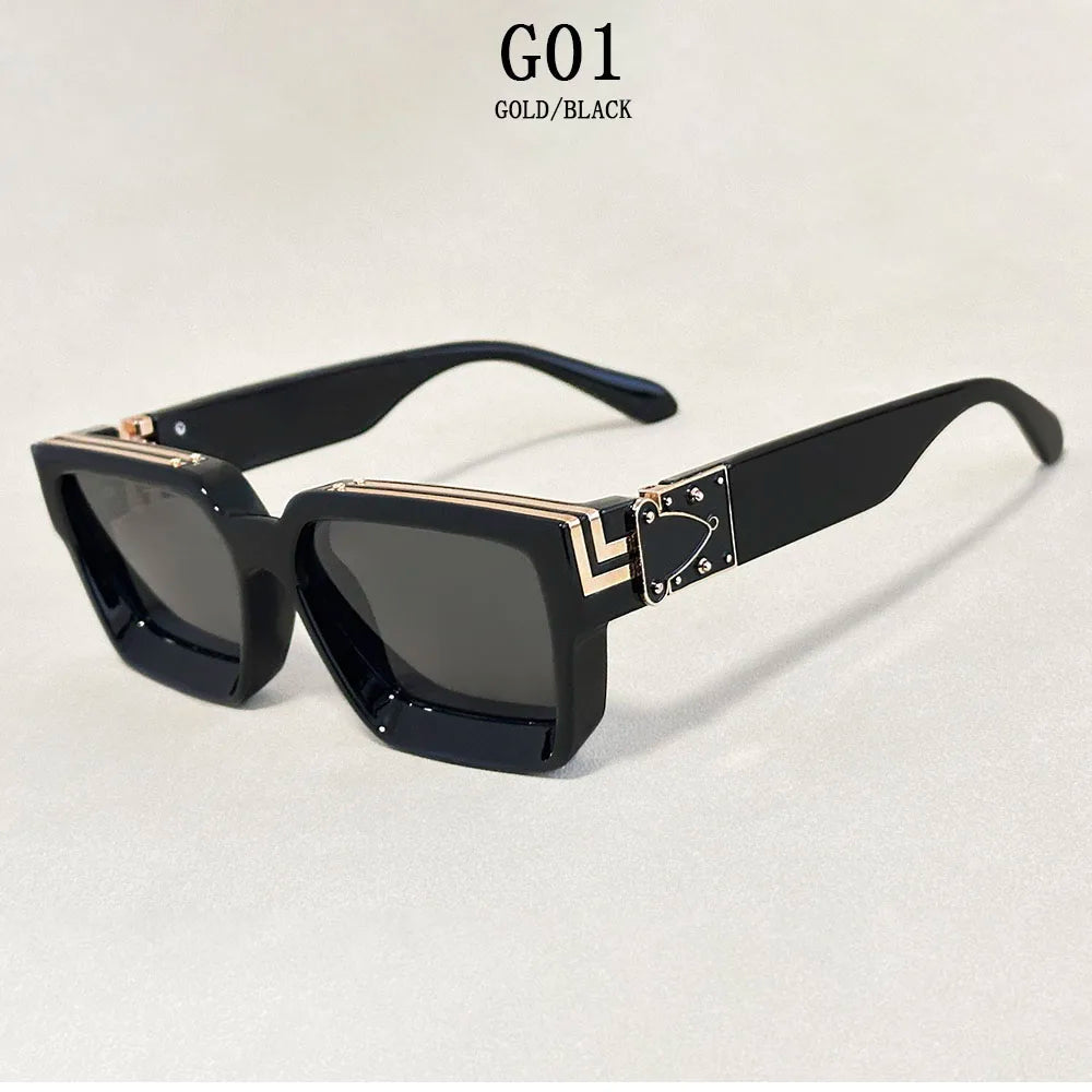 Square Sunglass Vintage Sunglasses Silver Retro Fashion Men Women Glasses
