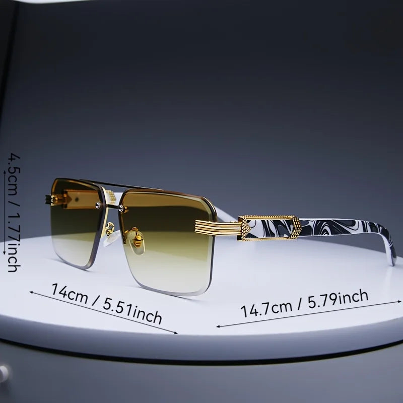 Classic Small Square Rimless Sunglasses Unisex Sunglasses