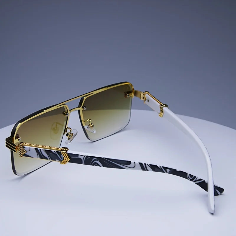 Classic Small Square Rimless Sunglasses Unisex Sunglasses