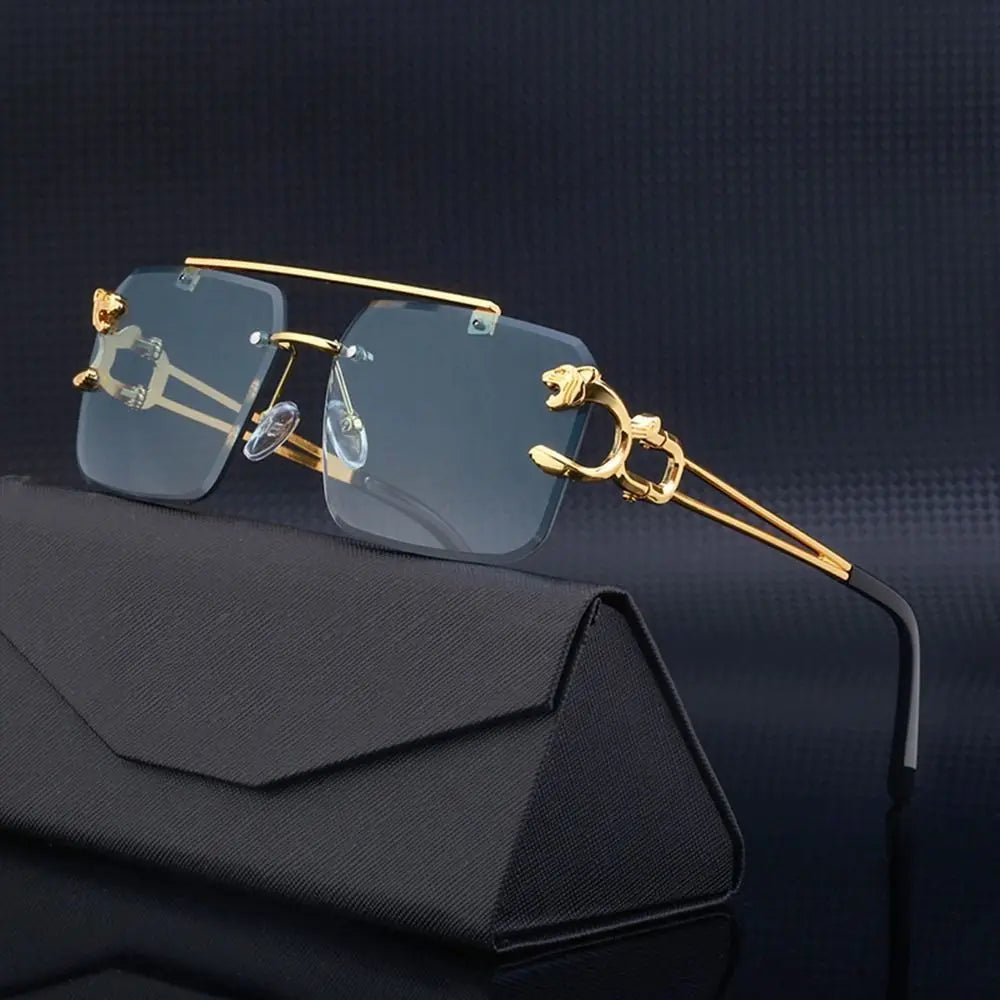 Rimless Square Luxury Designer Retro Sunglasses