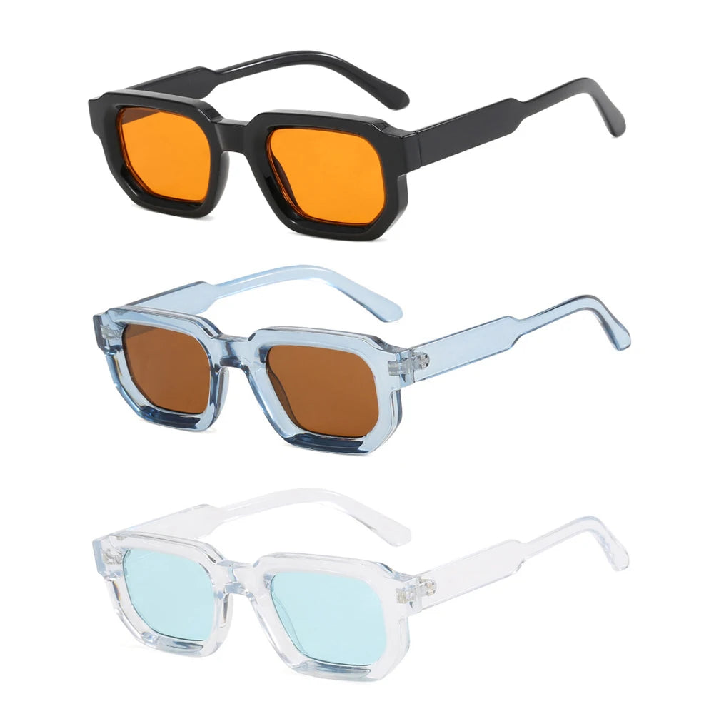Vintage Rectangle Frame Retro Luxury Brand Design Sunglasses